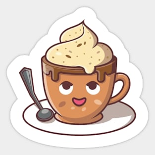 "Divine Delight: Heavenly Affogato"- Coffee Food Icecream Sticker